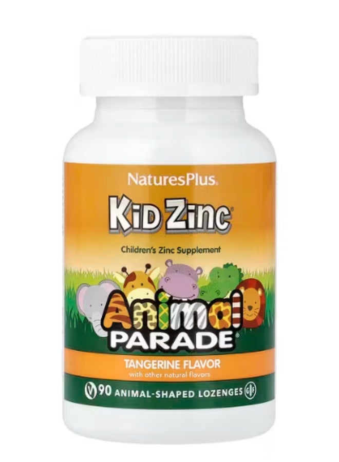 NaturesPlus, Animal Parade®, Kid Zinc®, Tangerine, 90 Animal-Shaped Lozenges